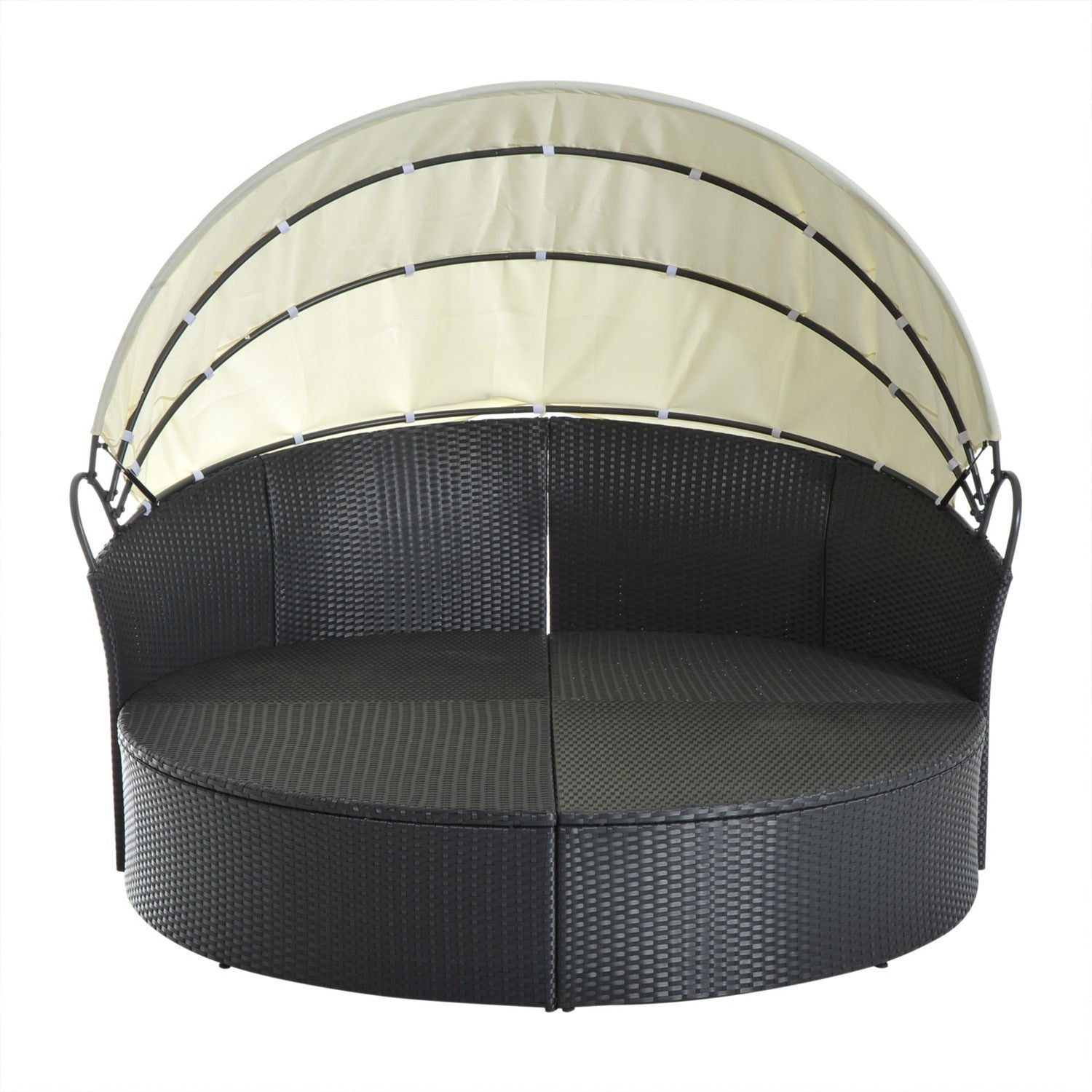 Utomhus Polyrattan Sun Island - hopfällbar kapell, krämfärgad 171x180x155cm