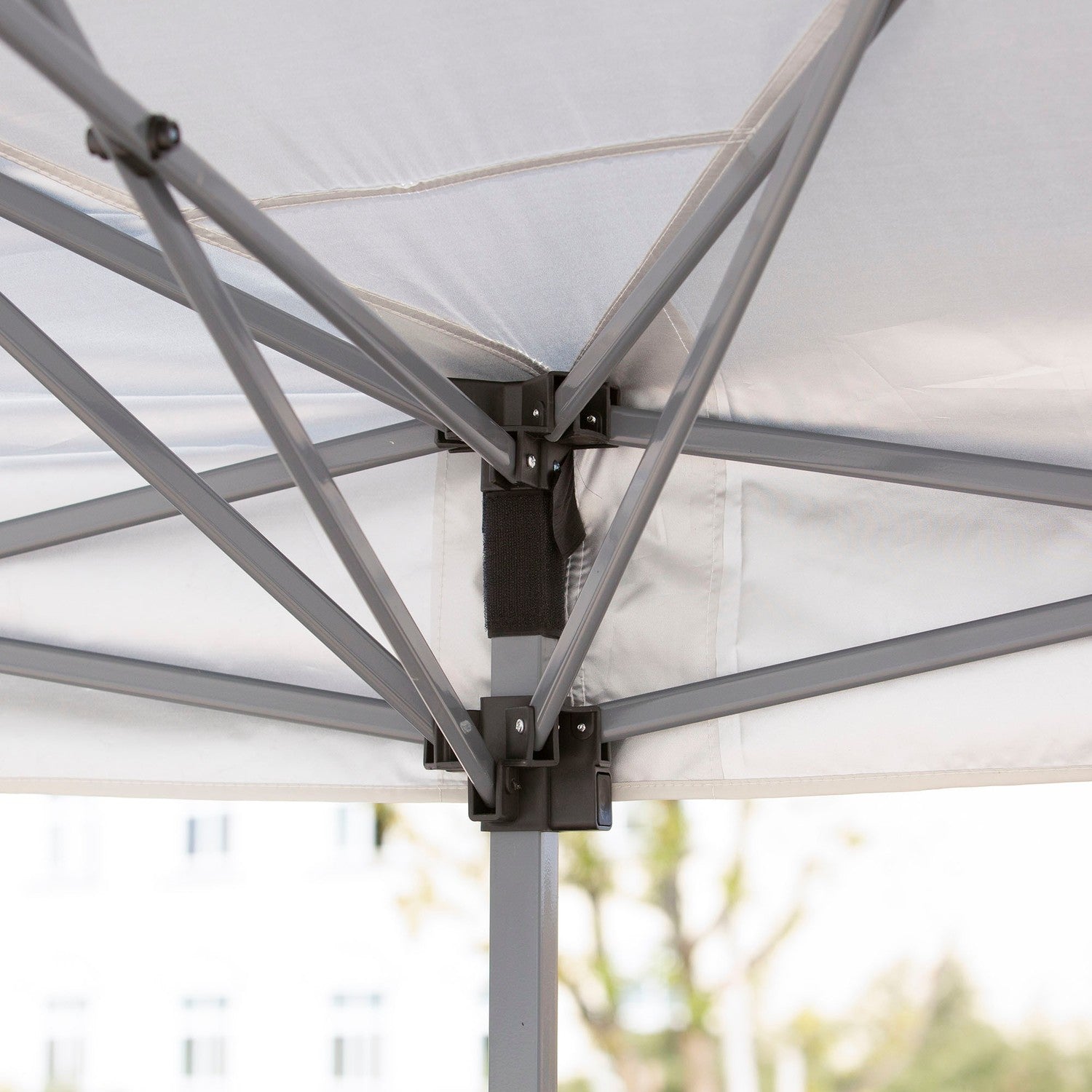 Utomhus Pop-Up Gazebo, Creme White, Steel & Mesh, 6x3m