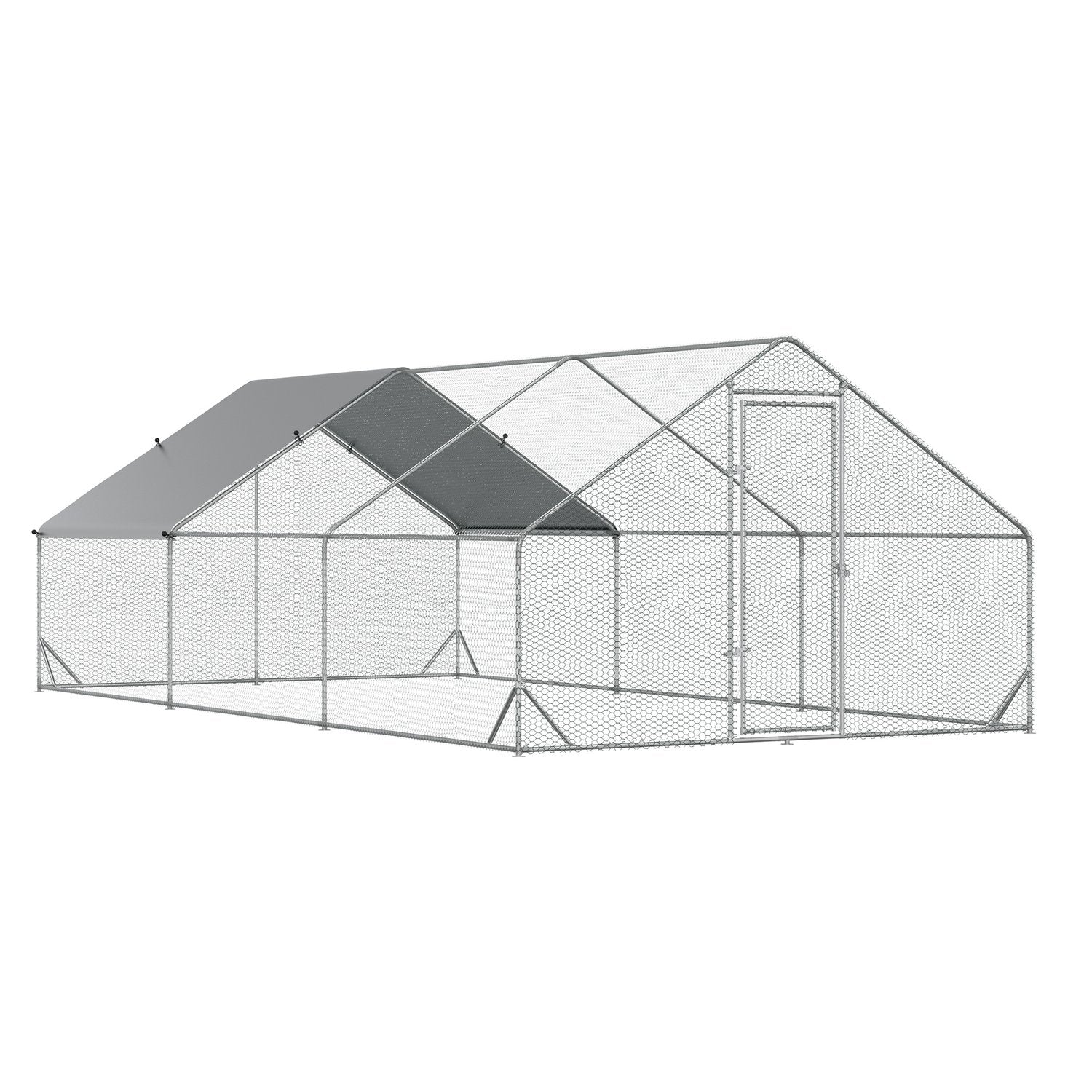 Utomhus XXL hönshus, 3x6x2m, rymmer 12-18 fåglar