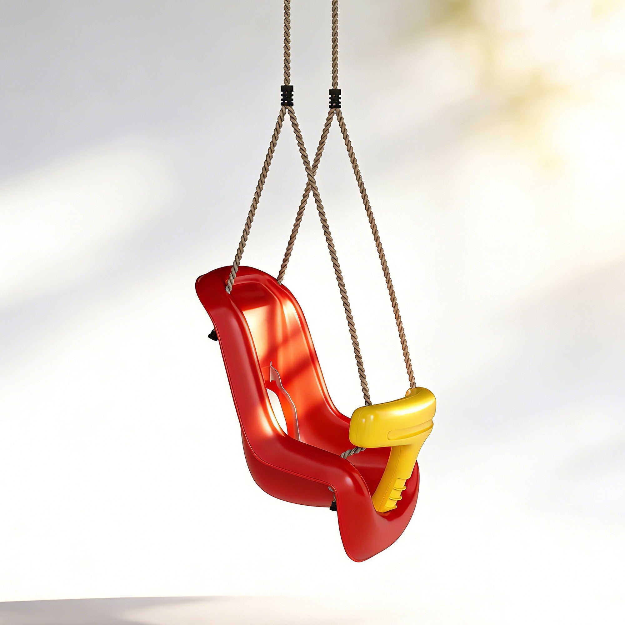 Utomhusbabygunga med högt ryggstöd och justerbara rep