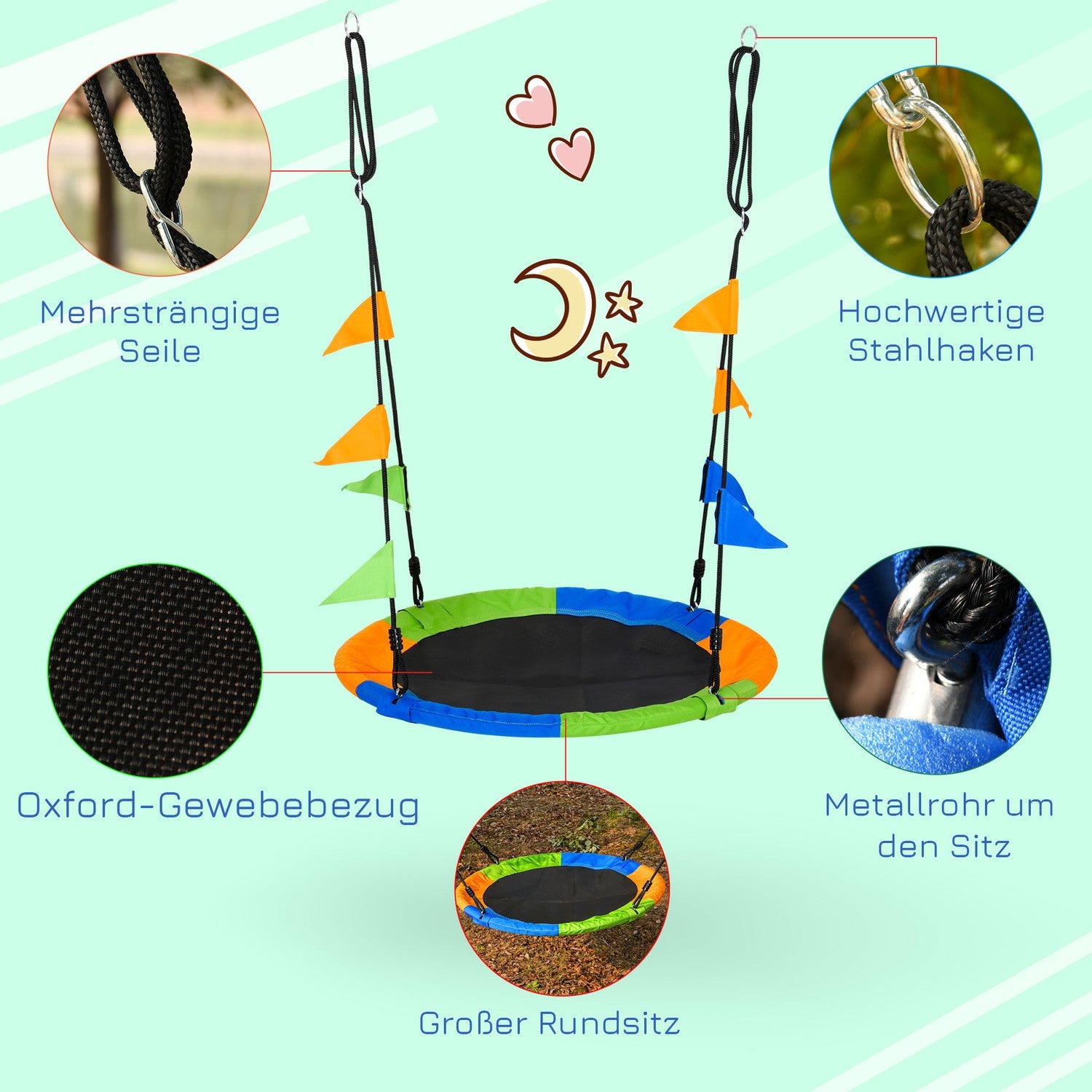 Utomhusbogunga, 100 cm, upp till 80 kg, för barn 3+
