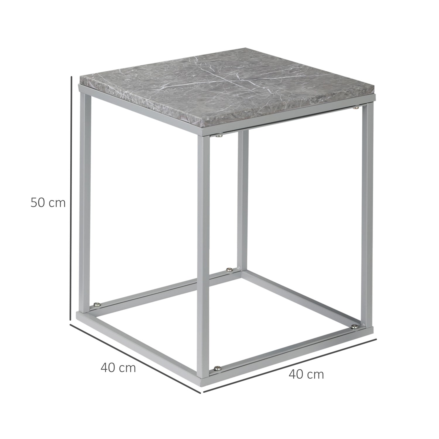 Utomhus inomhus metallstativ Trädgårdssoffbord, 40x40x50 cm
