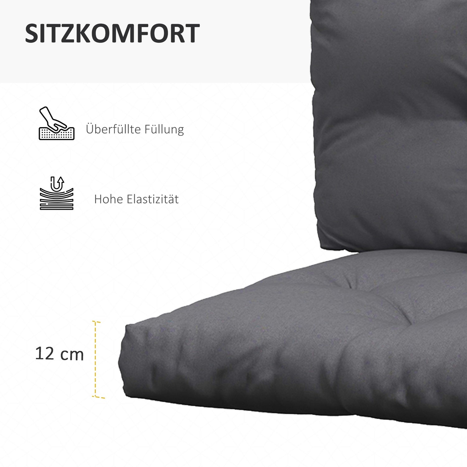 Utomhuspallkuddset, UV-skyddad, mörkgrå