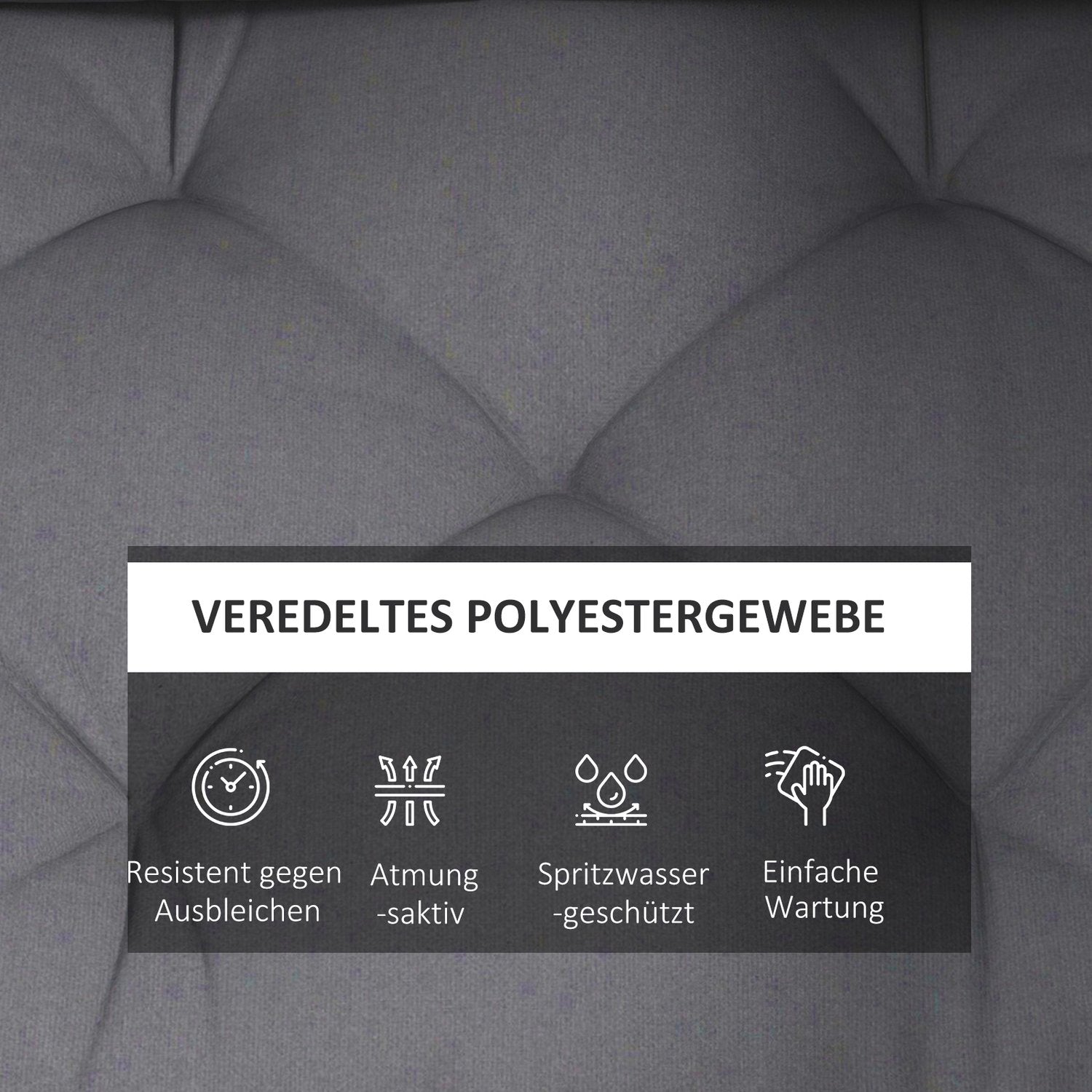 Utomhuspallkuddset, UV-skyddad, mörkgrå