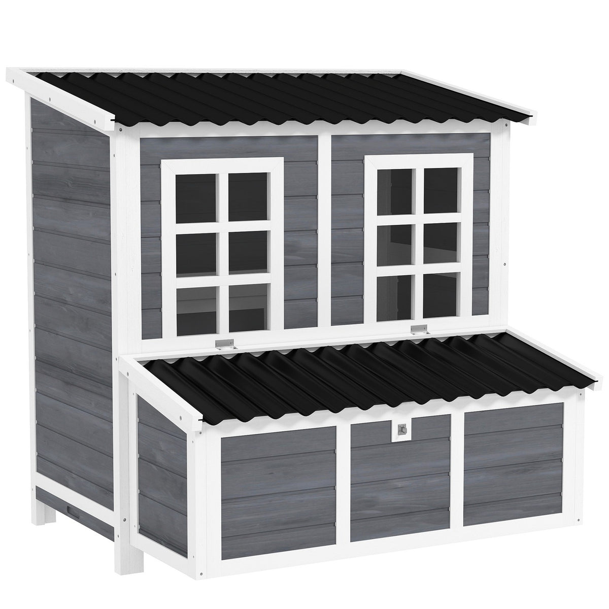 Vodotěsný dřevěný kurník Gran Wood Chicken Coop s hnízdní budkou pro 4–6 slepic