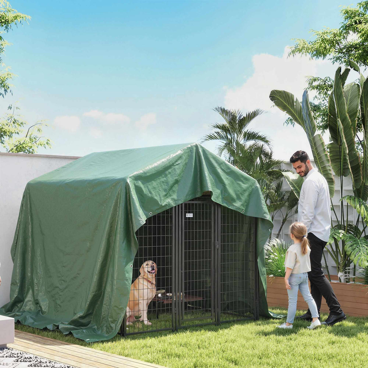 Vodotěsná plachta 4x6m, odolná proti roztržení, UV stabilizovaná, zelená