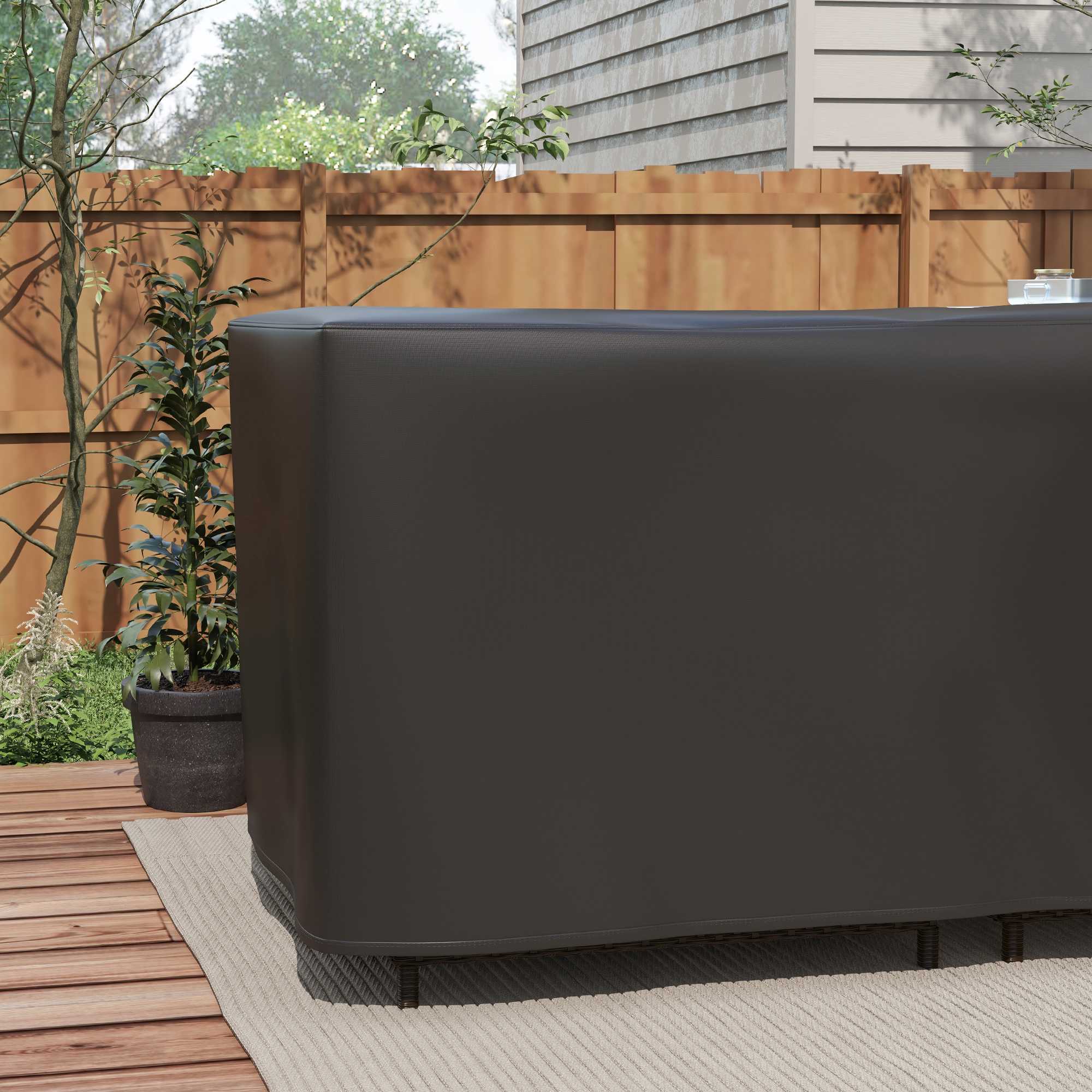 Vattentätt L-format sofföverdrag, 250x250x79 cm, svart