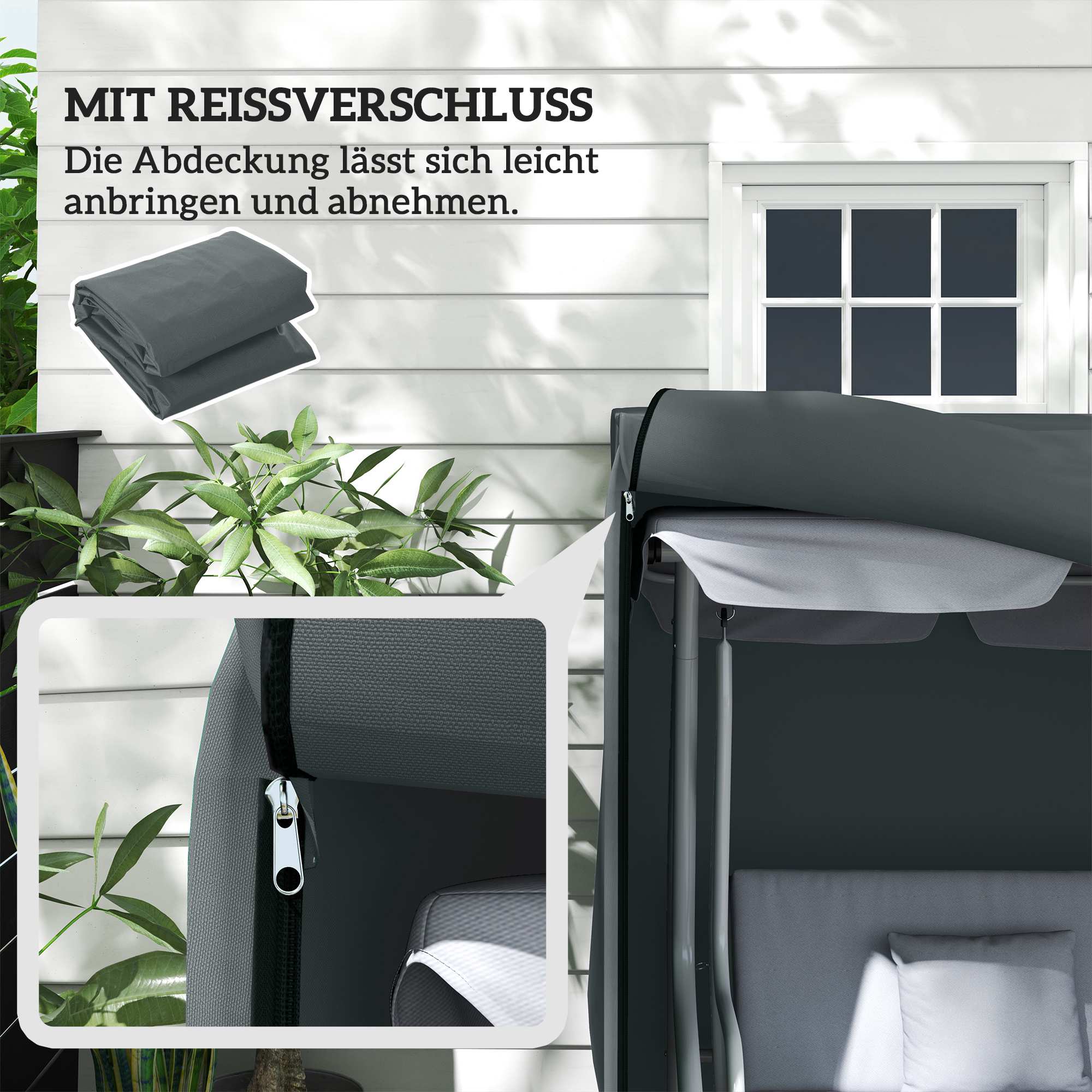 Vattentätt gungskydd, 3-sits, Oxfordtyg, 220x125x172 cm