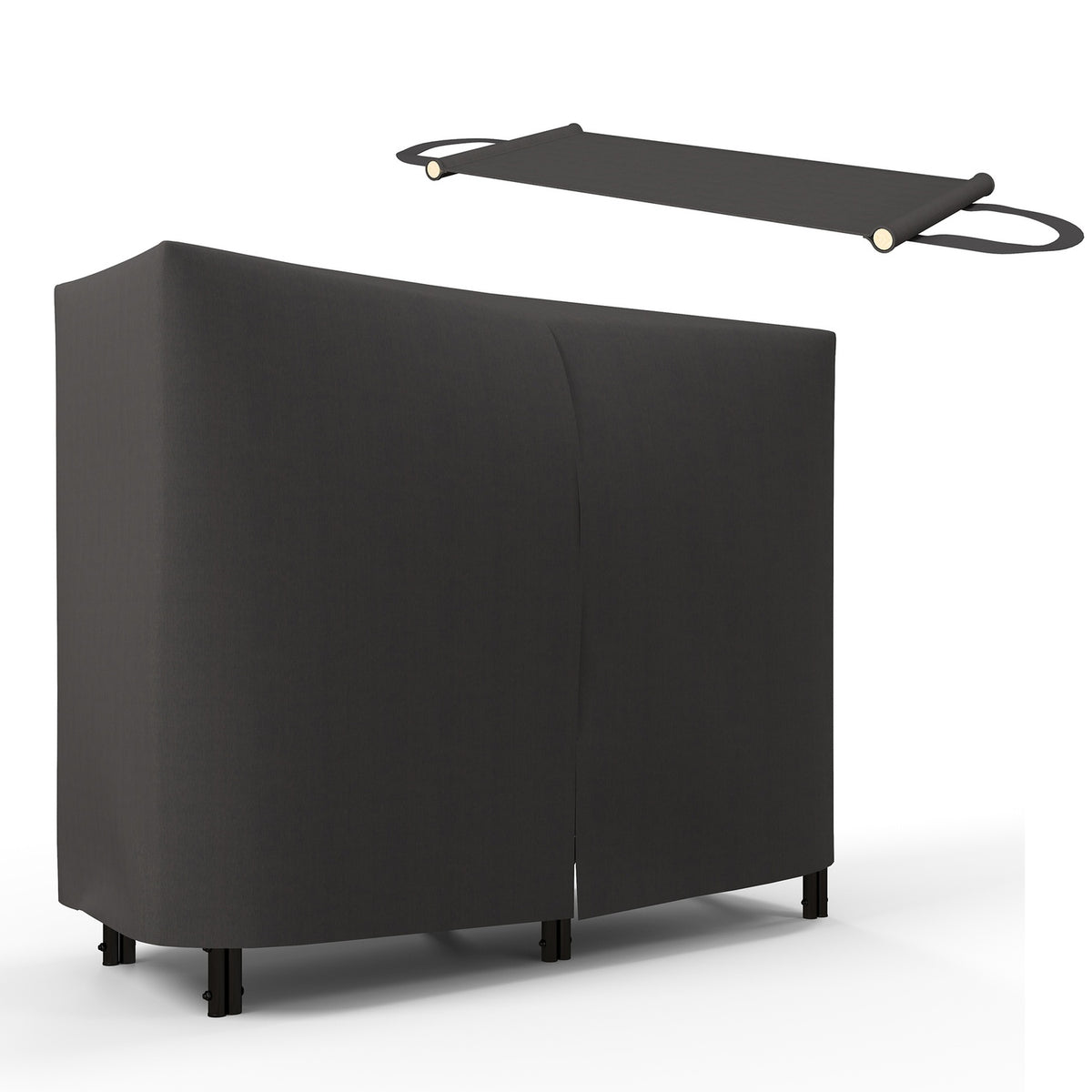 Stojan na dřevo, 0,33 m³, s přepravní taškou a krytem, kovový rám, nosnost až 150 kg, 120 x 36 x 99 cm, černý