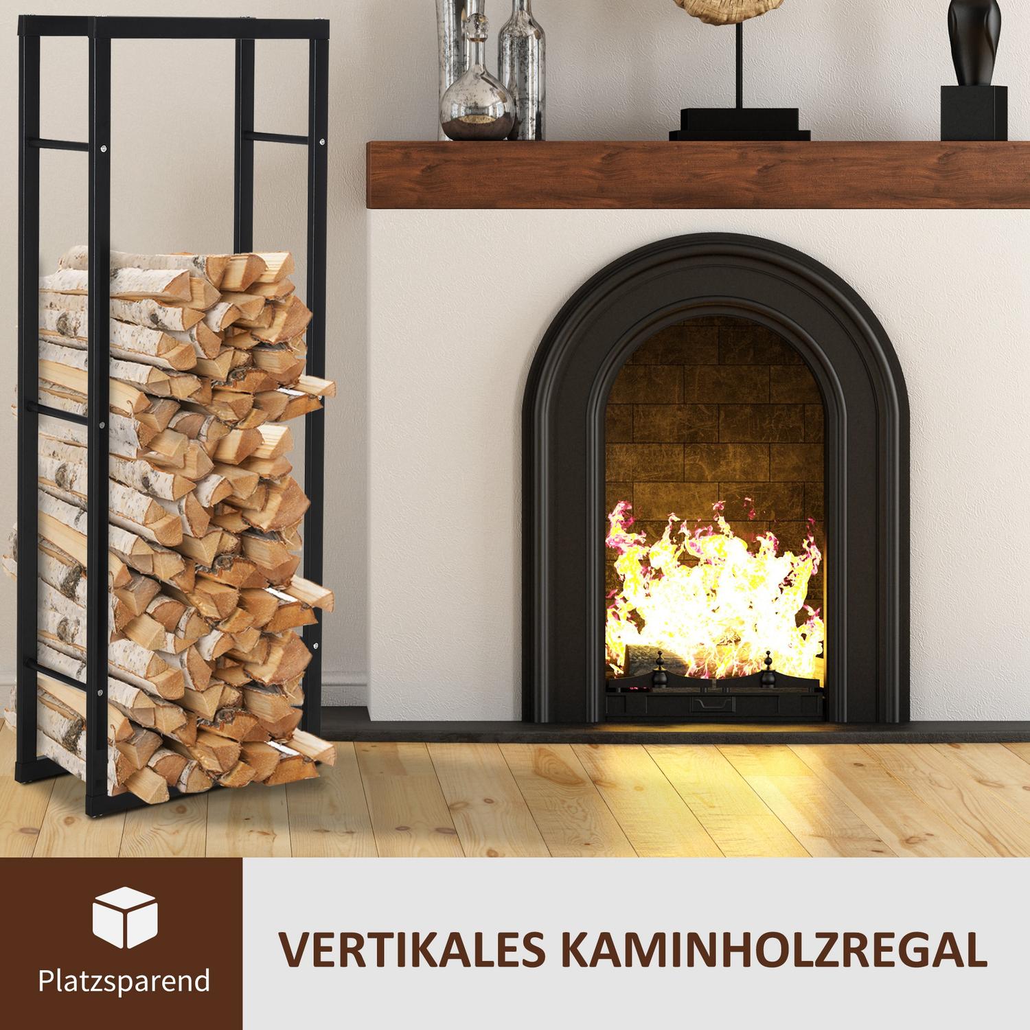 Vedställ, metall, 40x25x150 cm, rymmer upp till 100 kg
