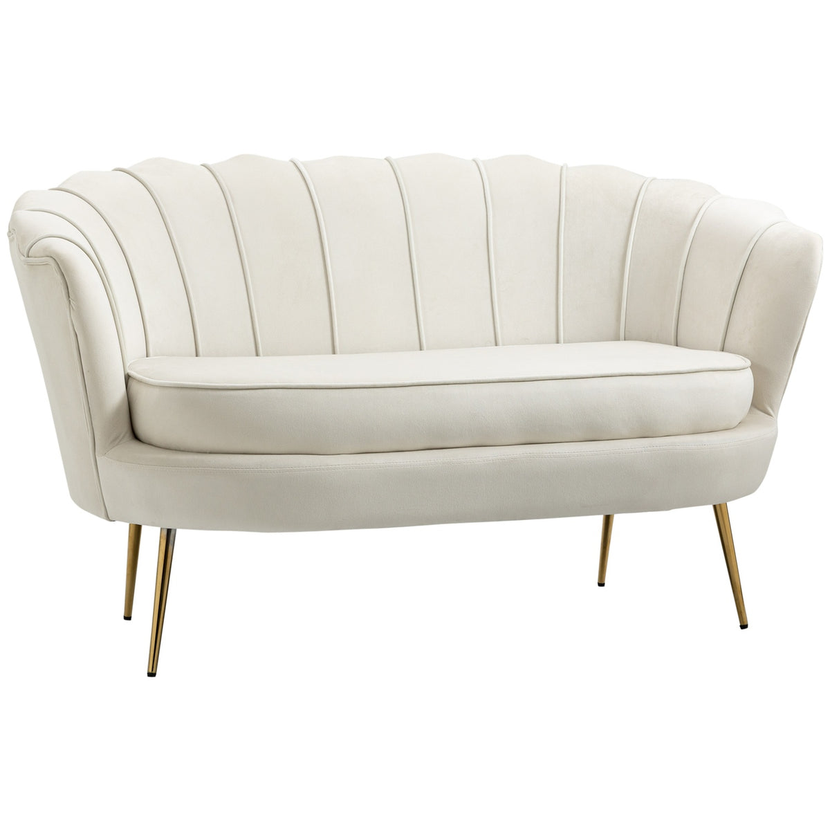 Čalouněná pohovka Velvet Loveseat, pro 2 osoby, krémová