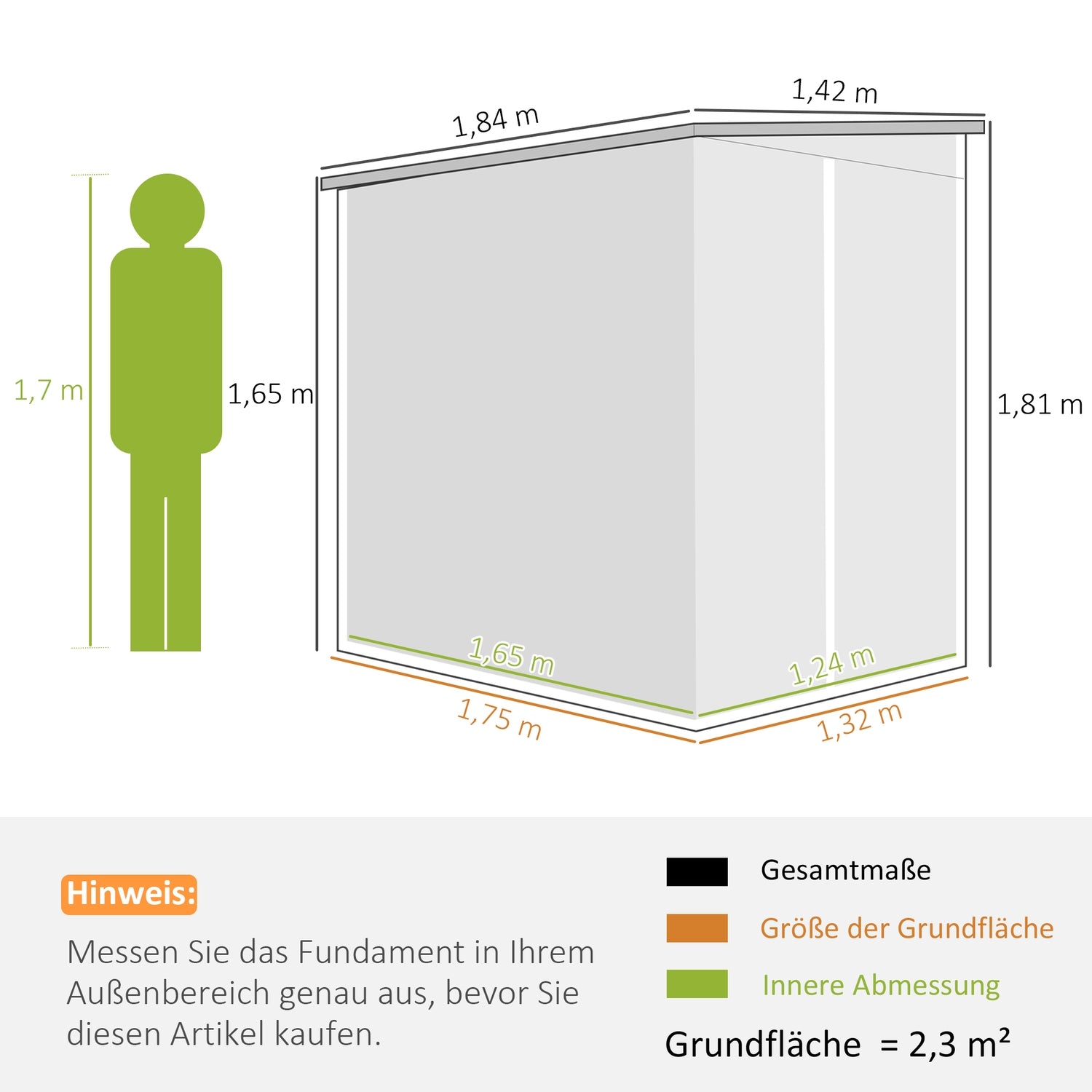 Kovový zahradní domek na nářadí, 2,3 m², uzamykatelný, odolný vůči povětrnostním vlivům, šedý