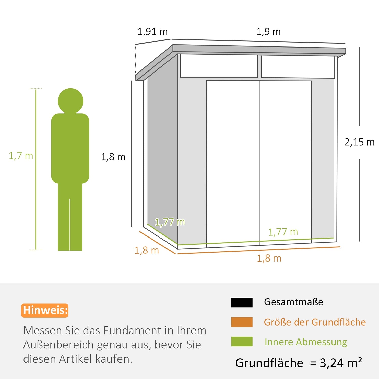 Plastový domek na nářadí – 3,24 m³, uzamykatelný, odolný vůči povětrnostním vlivům, světle šedý