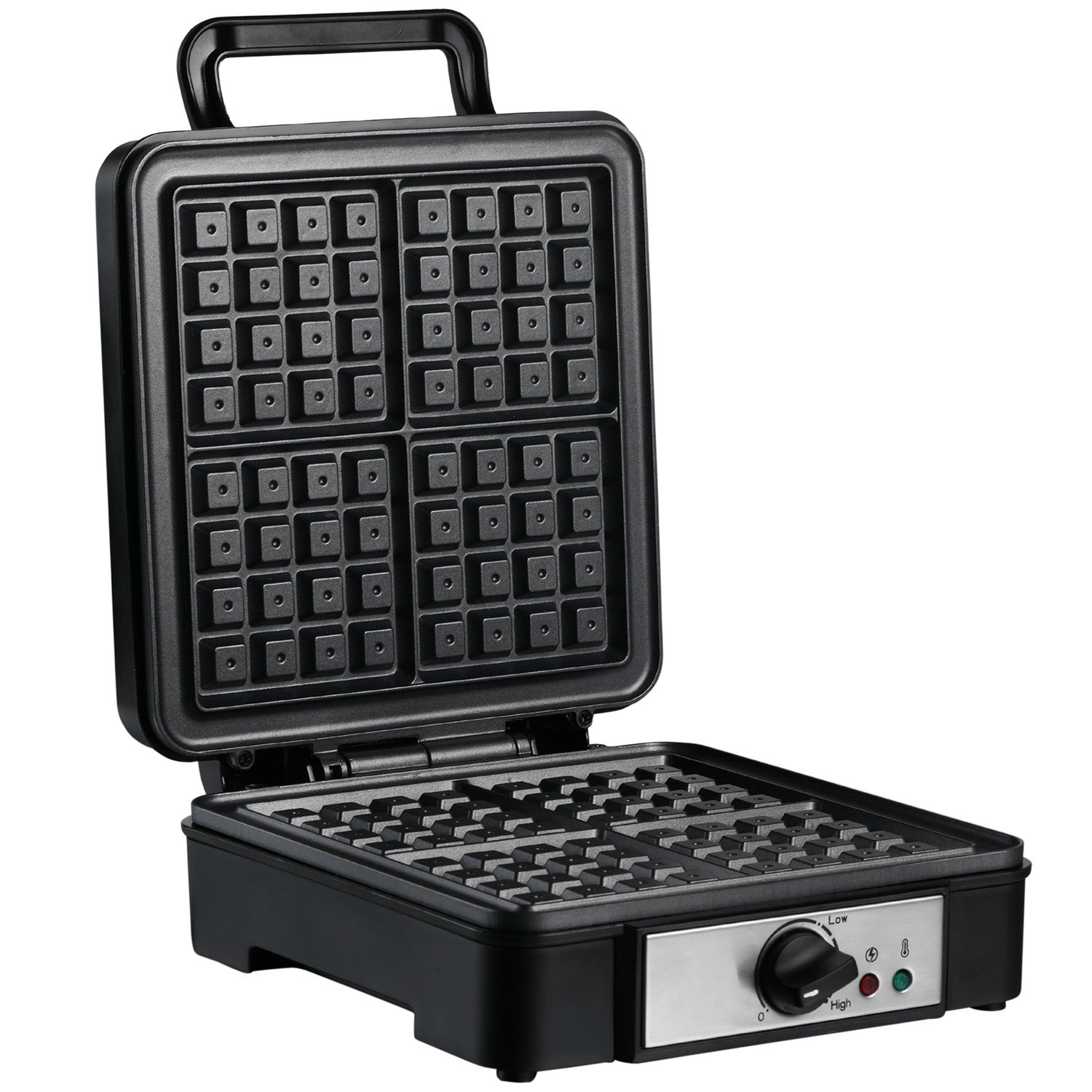 Våffelbryggare, non-stick, justerbar temperatur, svart, 1200W