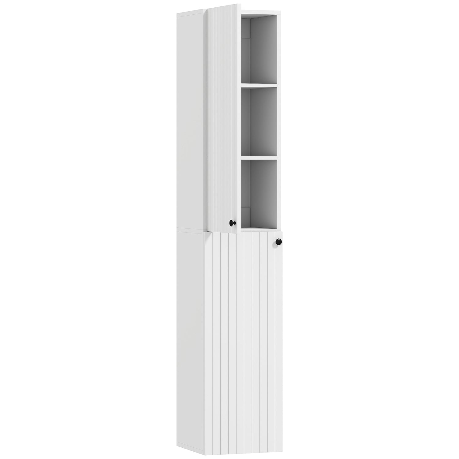 Vägghängt badrumsskåp, vit MDF, 161 cm