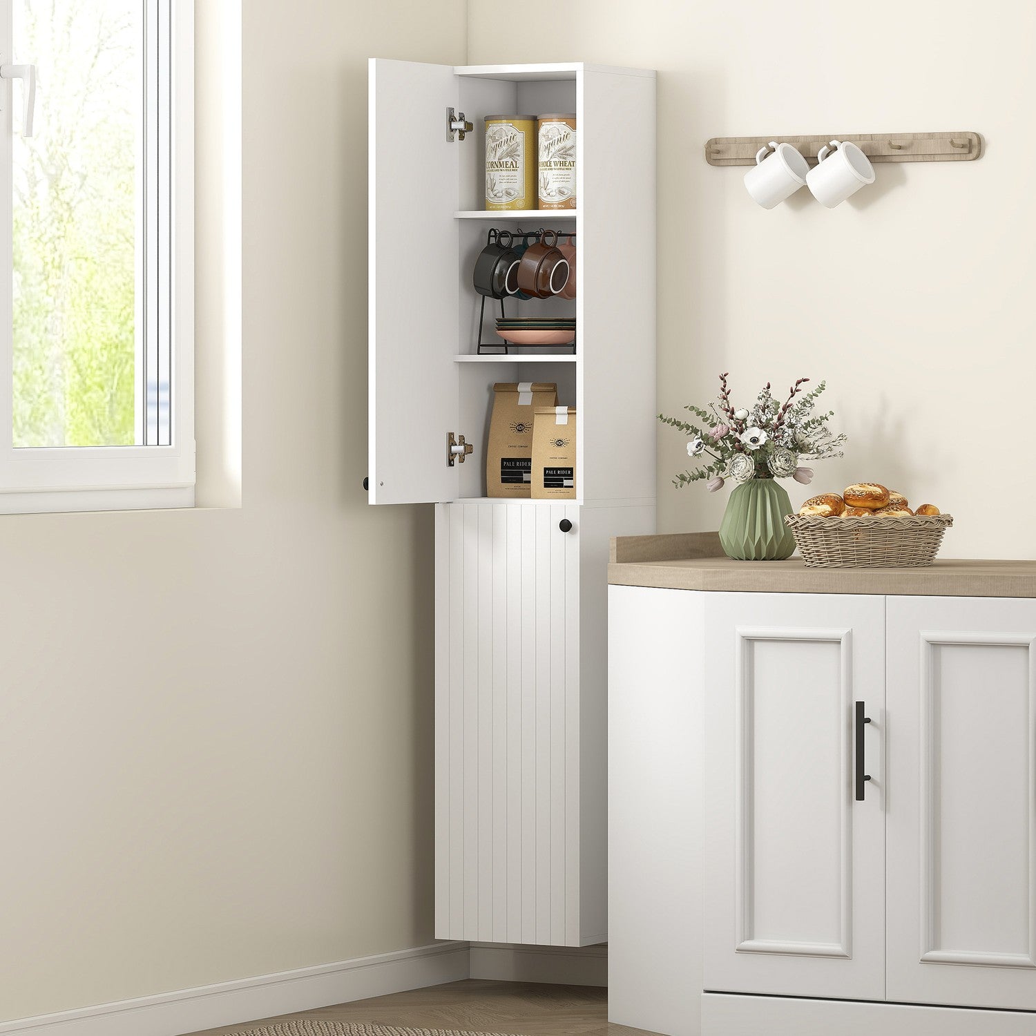 Vägghängt badrumsskåp, vit MDF, 161 cm