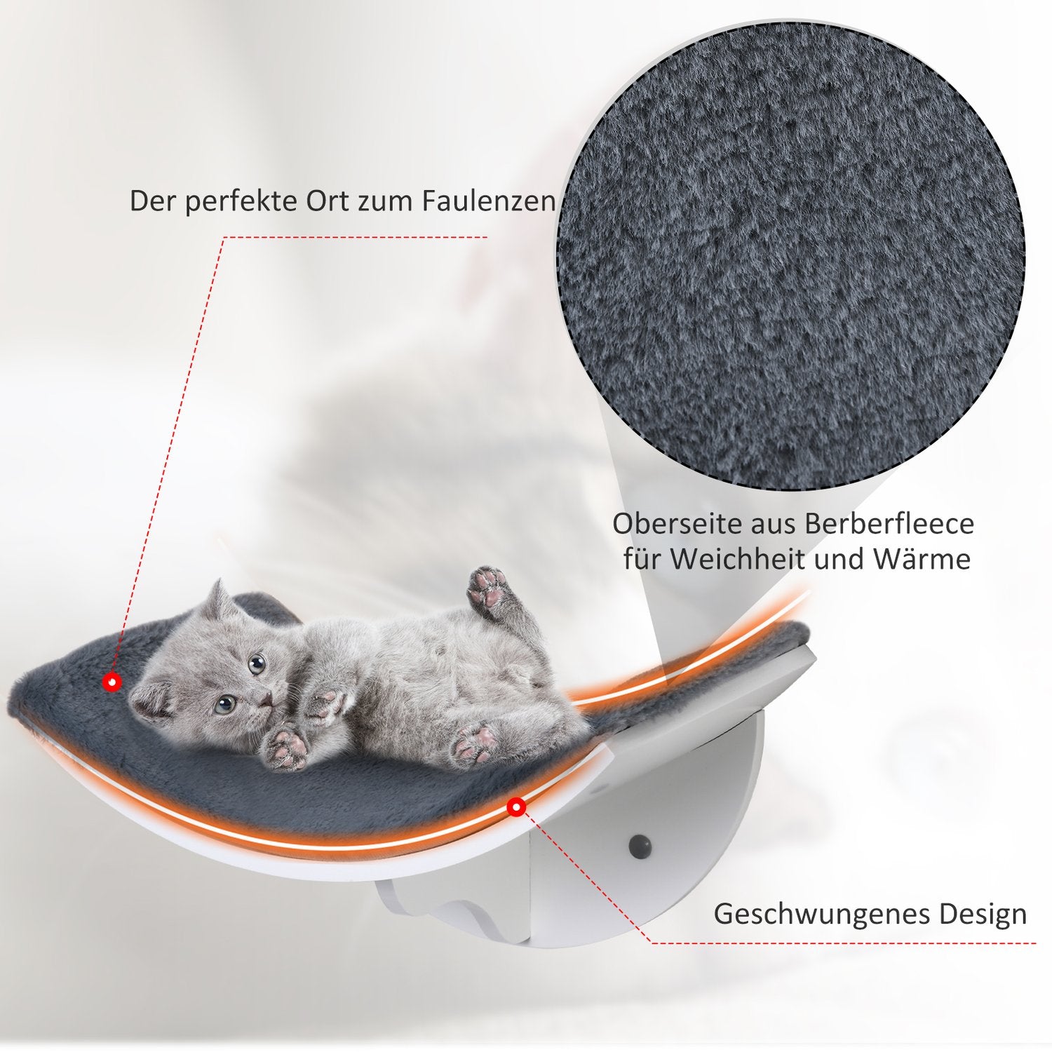 Väggmonterad kattsäng – snygg med plyschkudde, enkel installation