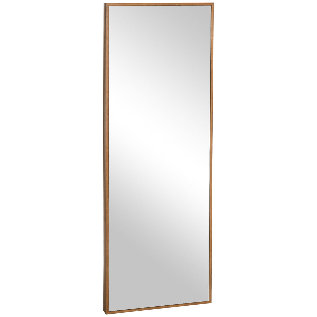 Nástěnné zrcadlo 125x45 cm – dřevěný rám, přírodní povrchová úprava