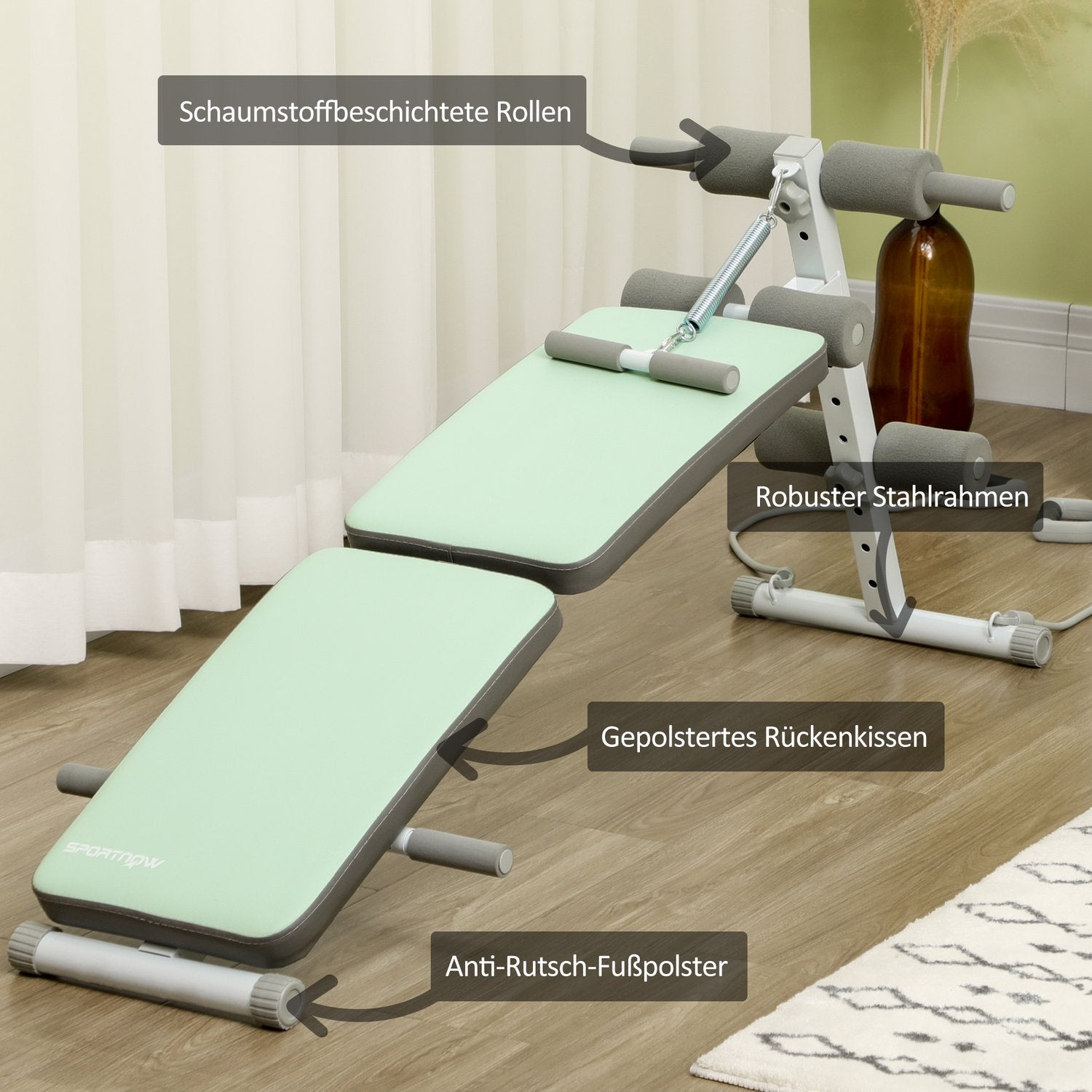 Vikbar sittbänk – Justerbar med motståndsband