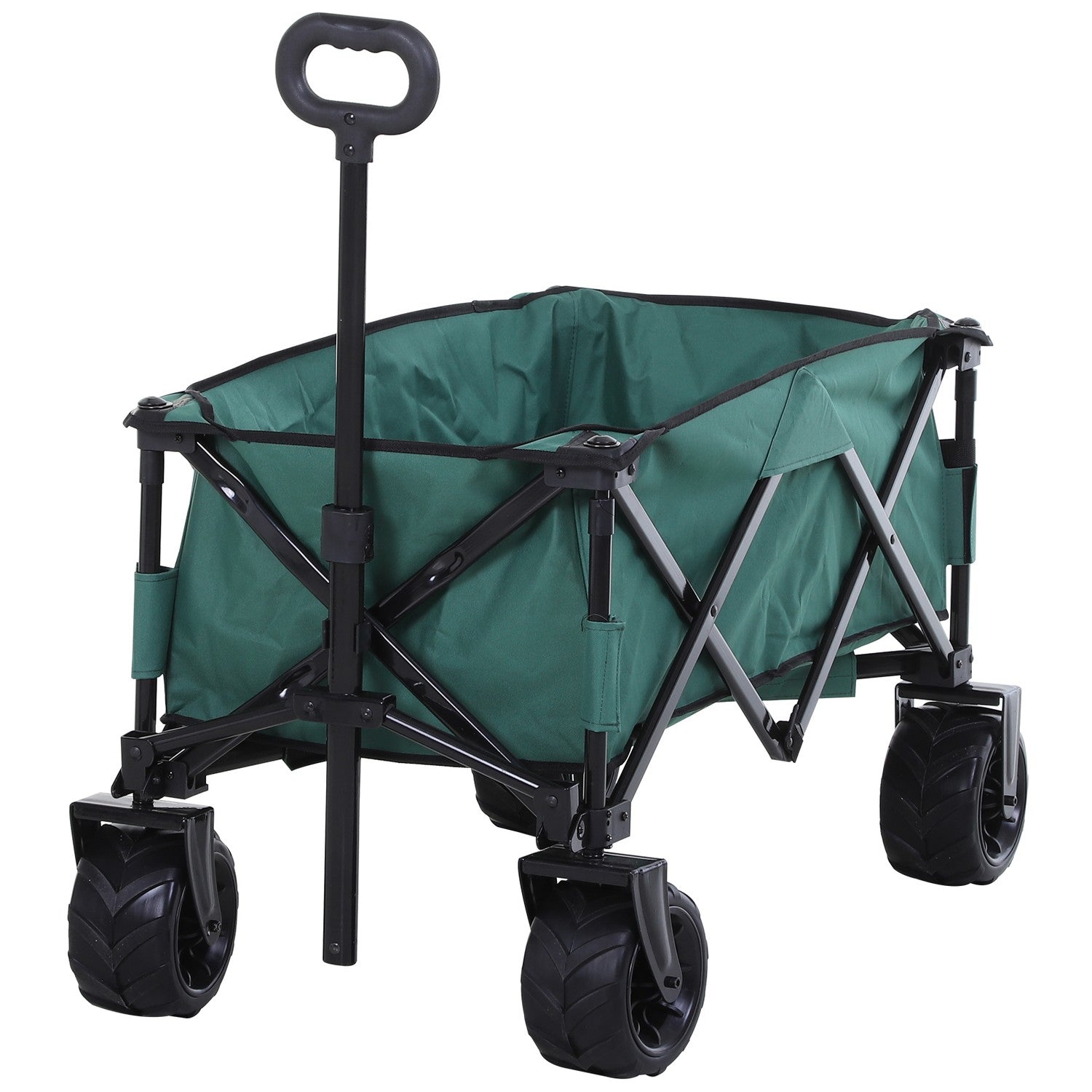 Vikbar trädgårdsvagn i metall – 360° teleskophandtag, 20 kg kapacitet