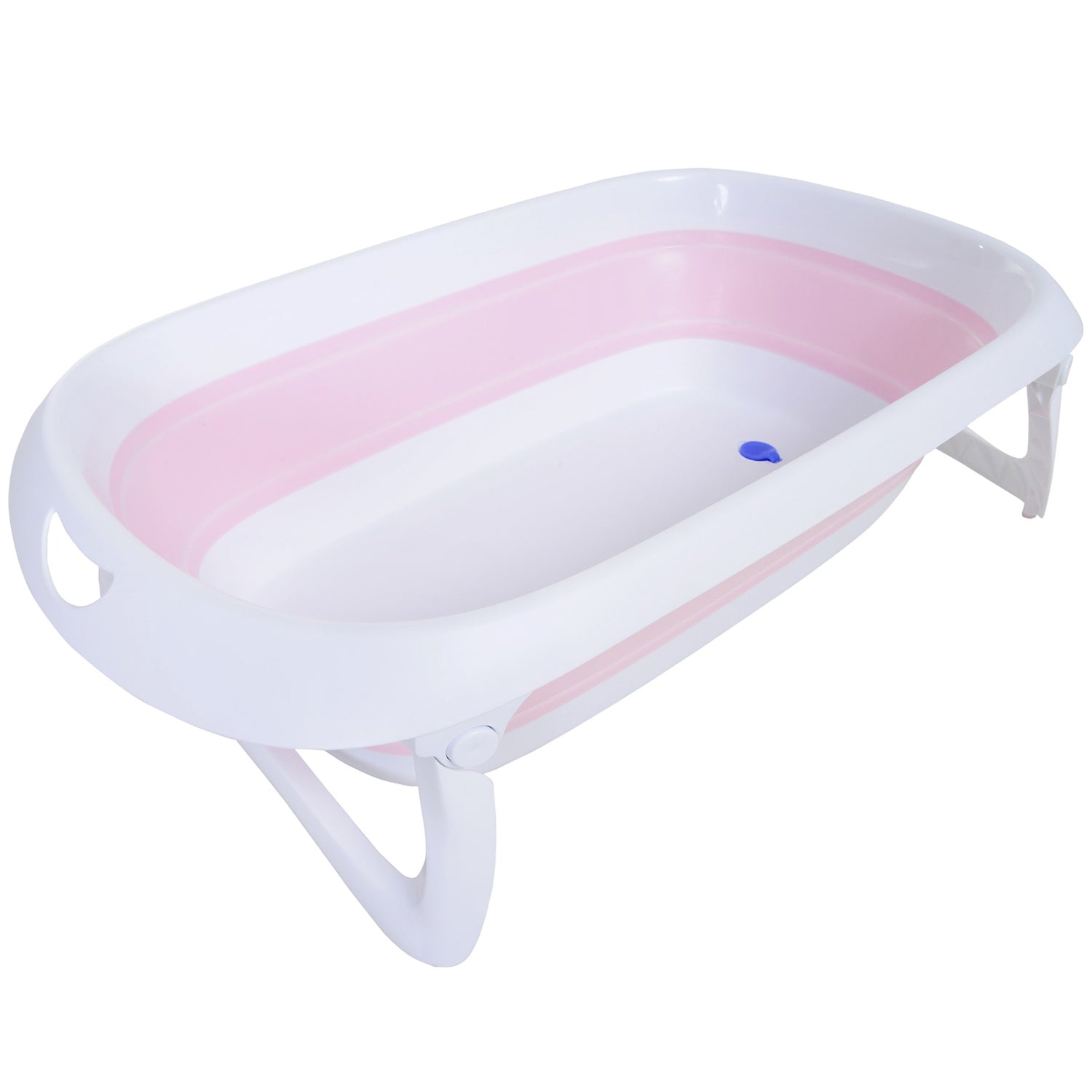 Vikbart rosa babybadkar, ergonomisk halkfri design