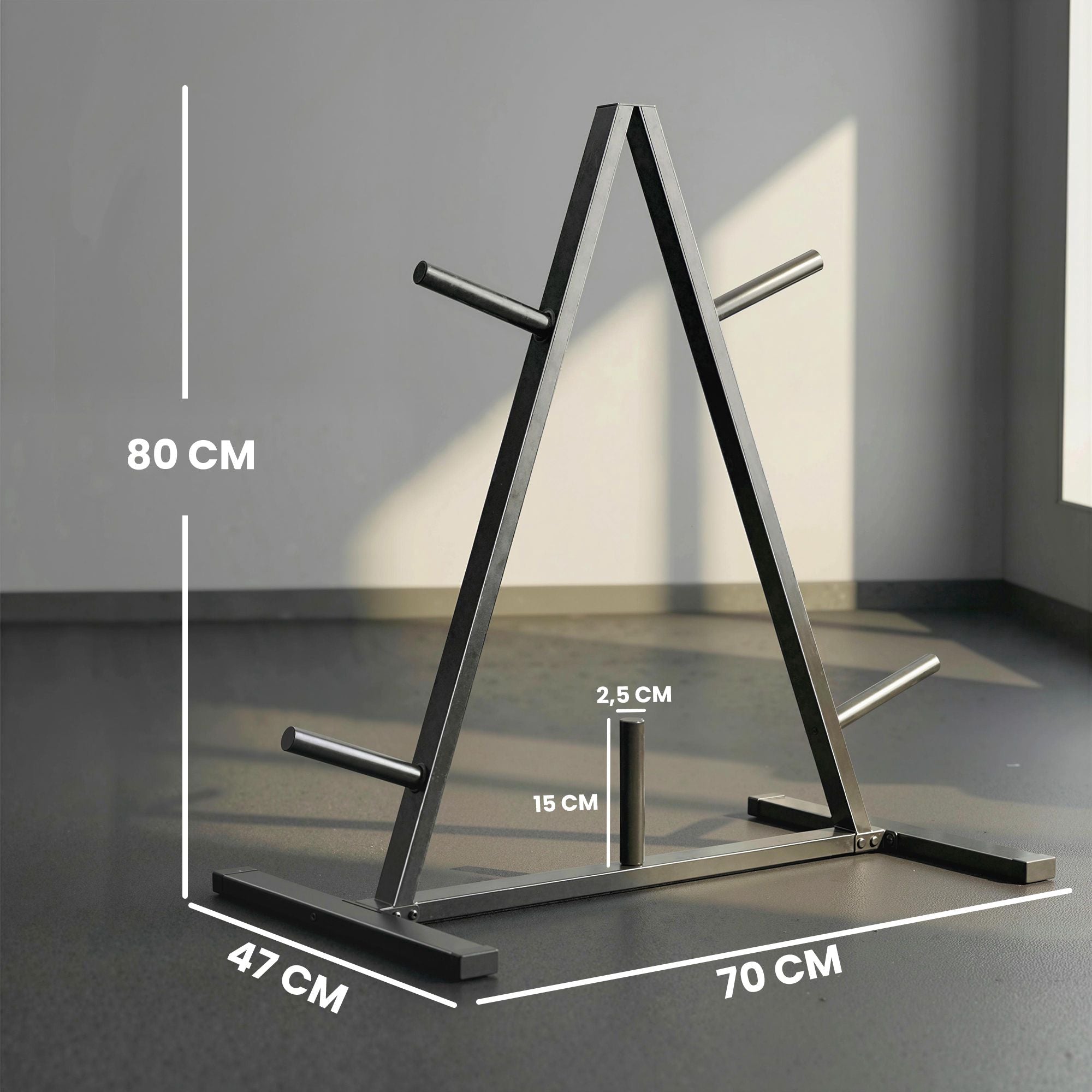 Viktskivsställ för 2,5 cm skivor, 200 kg kapacitet