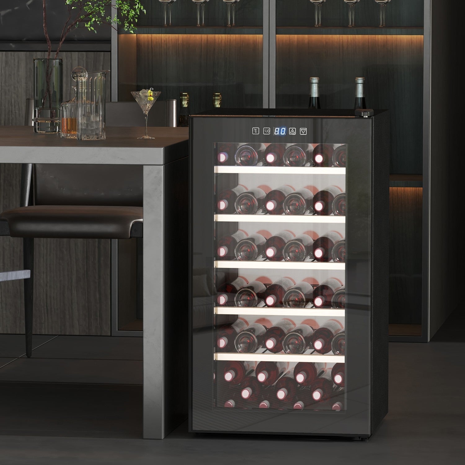 Vinotéka na 41 lahví, LED osvětlení, dotyková obrazovka