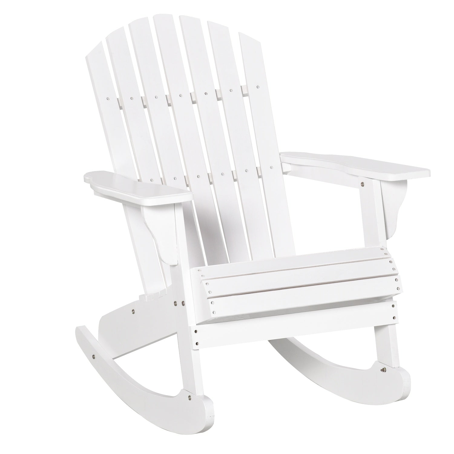 Vit Adirondack trädgårdsgungstol, 77 x 94 x 97 cm