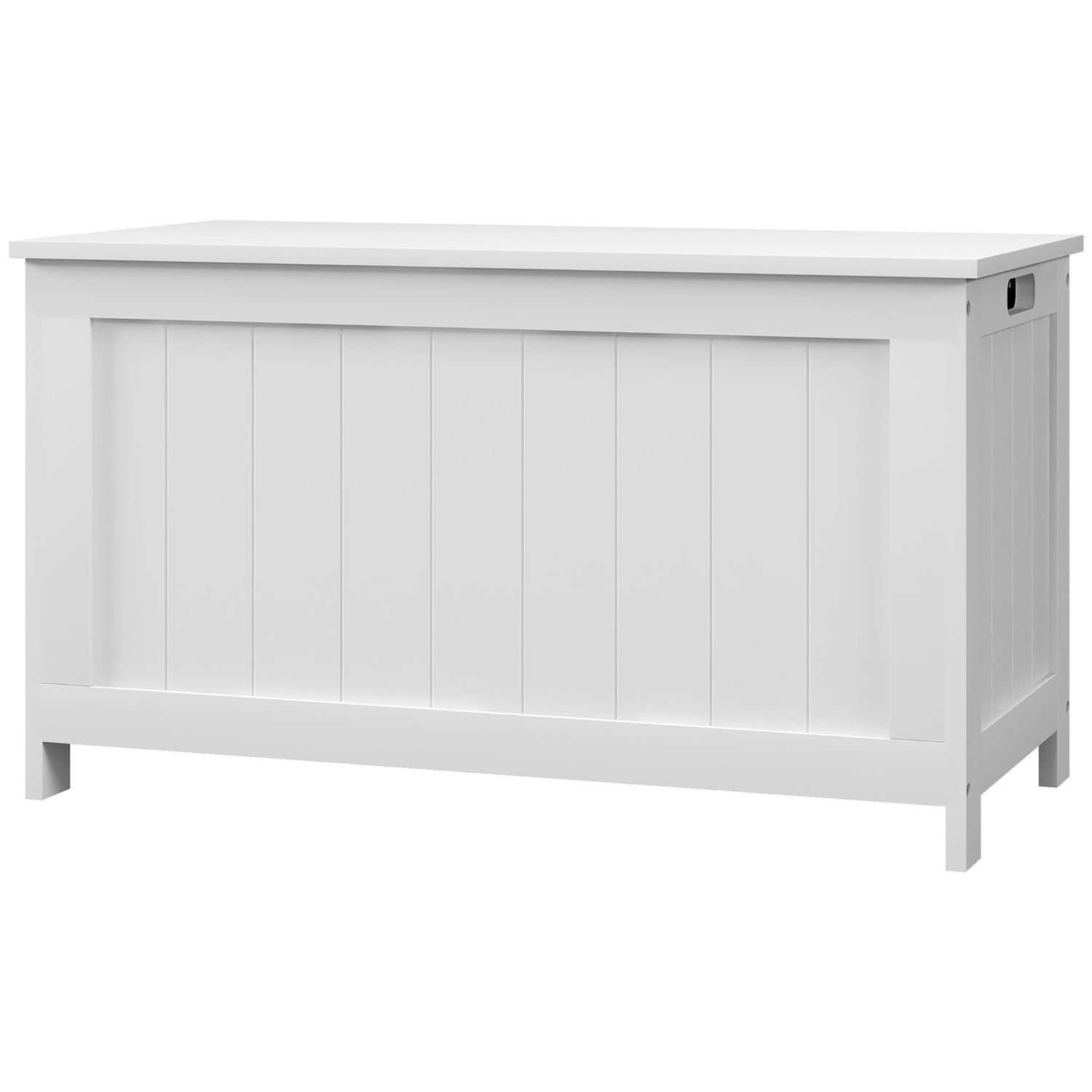 Vit förvaringslåda med lock och handtag – 81x40x46 cm