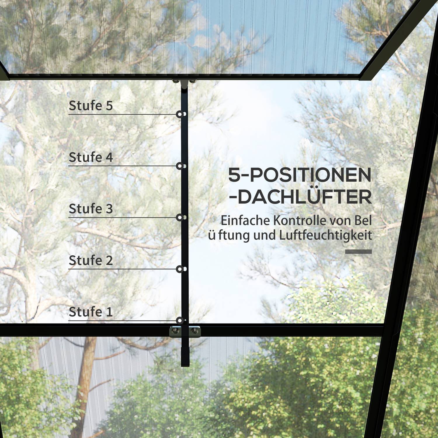 Växthus i aluminium med fönster och skjutdörr, 2,51 m²