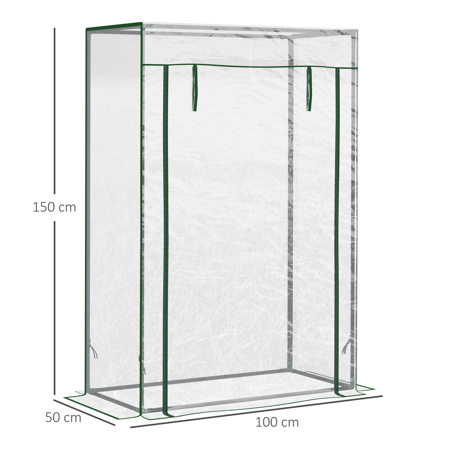 Växthustomathus, RollUp-dörr, 100x50x150 cm