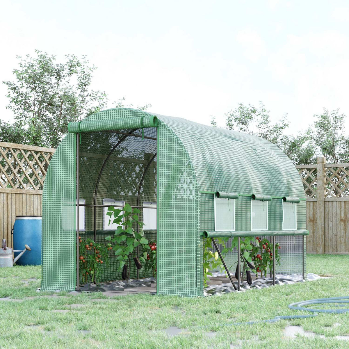 Fóliový skleník Walk-In – s UV ochranou, 6 oken, 2,95x2x2M
