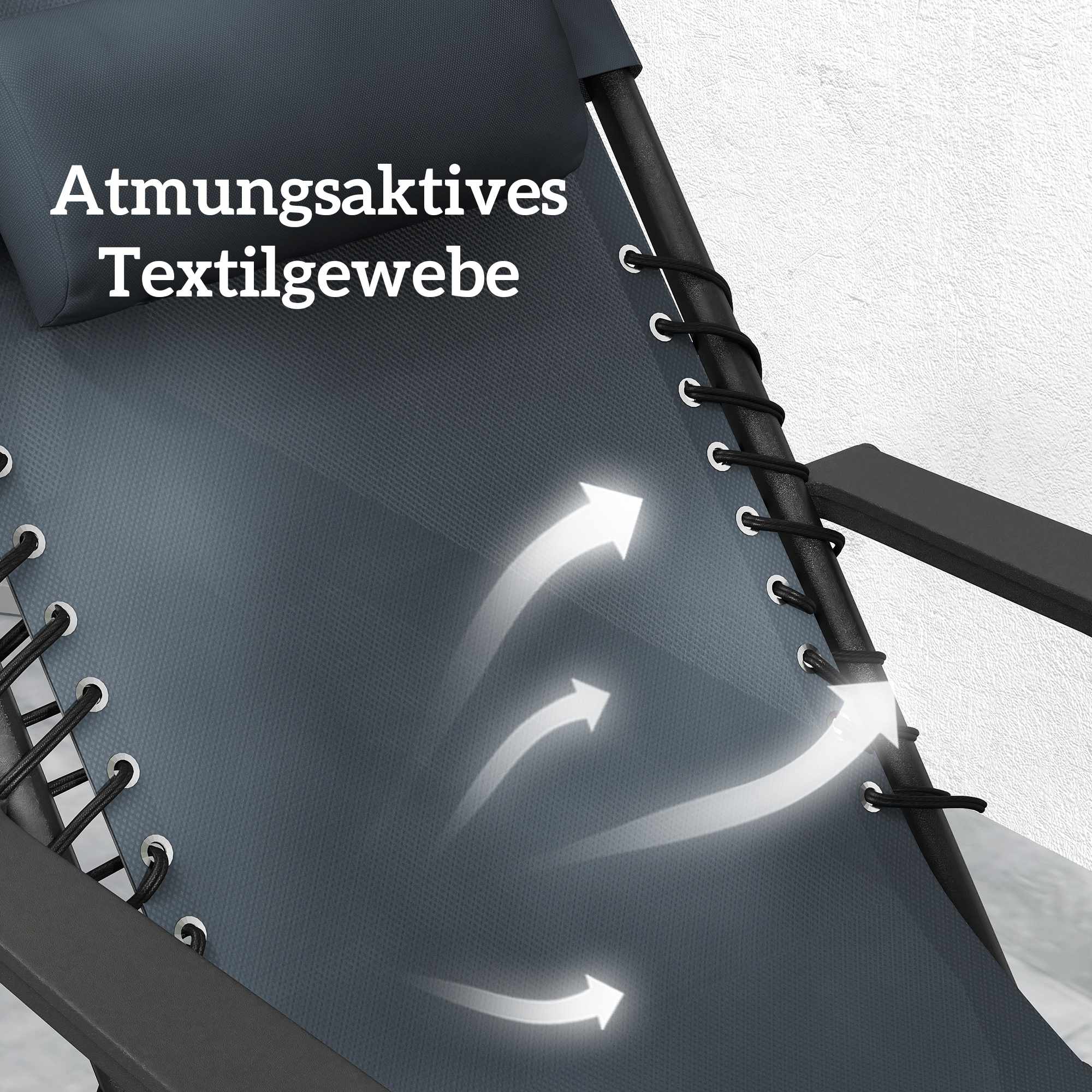 Zero Gravity-stolset med bord, justerbar lutning