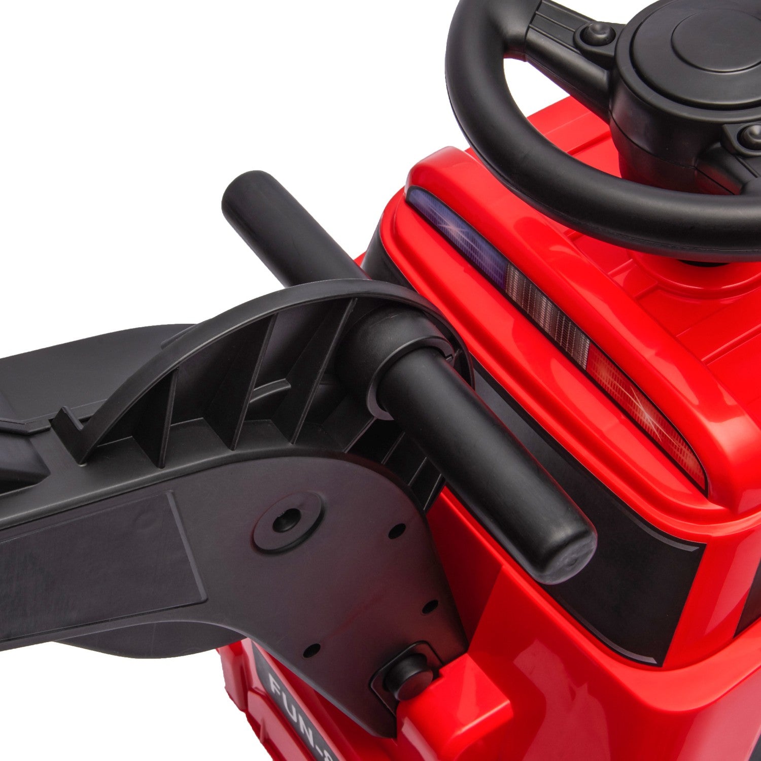 Dětské elektrické bagrovací vozidlo s hudbou, nosnost 25 kg, červeno-černé